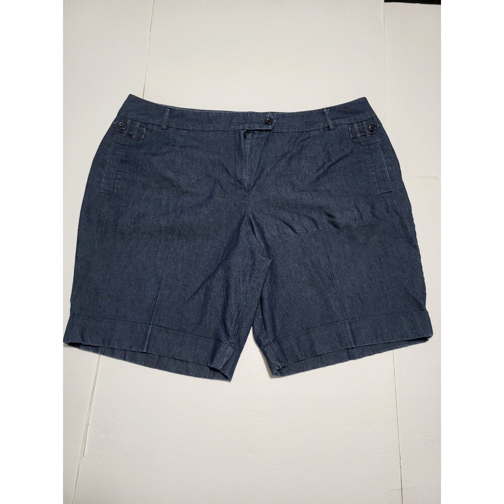 Cato Women Casual Flat Front  Short Size Women's 24W  Blue